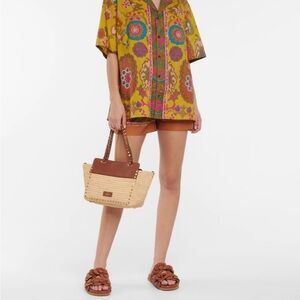 Valentino Garavani Rockstud raffia woven tote bag